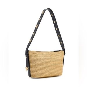 Madewell The Sun Medallion Straw Raffia
Tan Blue Shoulder Bag NWT